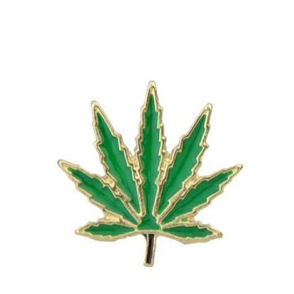 420 Leaf Plant Enamel Pin - Picture 2 of 4